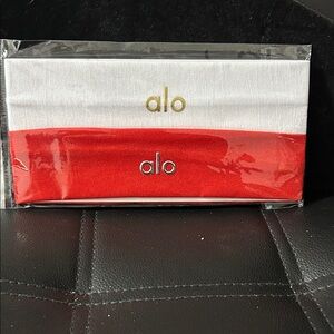 ALO Yoga White and Red Hair Accessories Set